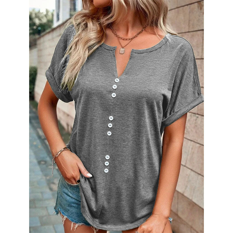 Lauren – Lockeres Damenbluse mit Knopfdesign