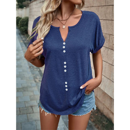 Lauren – Lockeres Damenbluse mit Knopfdesign