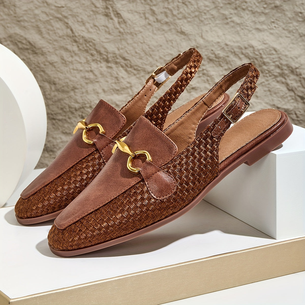 Damen Slingback-Loafer im eleganten Business- und Freizeitstil mit Horsebit-Detail