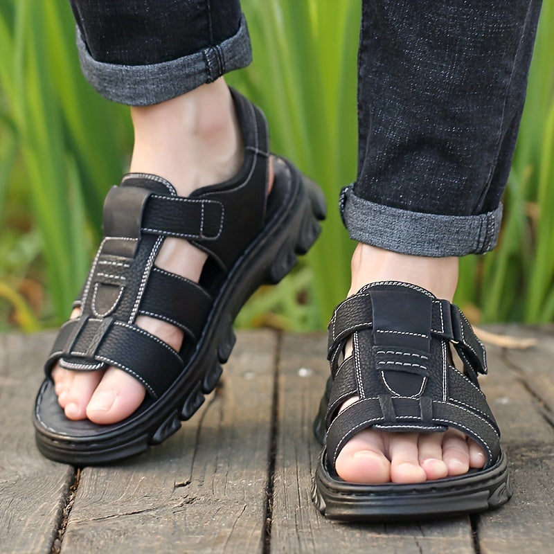 Herren Outdoor Komfortsandalen – Freizeit und Urlaub, Bequeme Gehsandalen mit Klettverschluss
