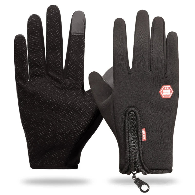 Unisex-outdoorhandschoenen met ritssluiting, touchscreen-compatibel, met goede grip