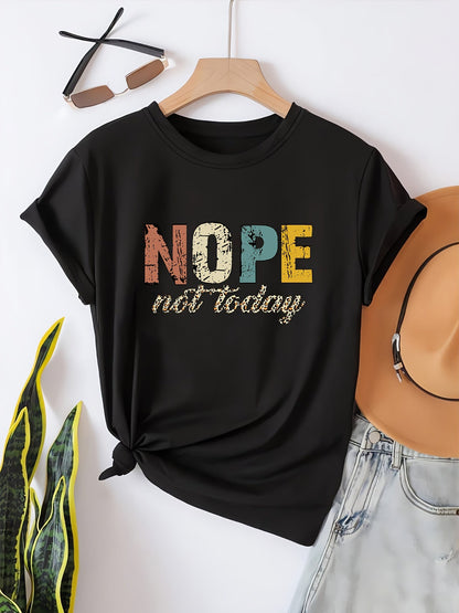Damen Statement-Shirt mit Spruch NOPE Not Today – Lässiges Freizeit T-Shirt mit Print