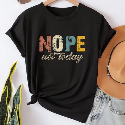 Damen Statement-Shirt mit Spruch NOPE Not Today – Lässiges Freizeit T-Shirt mit Print