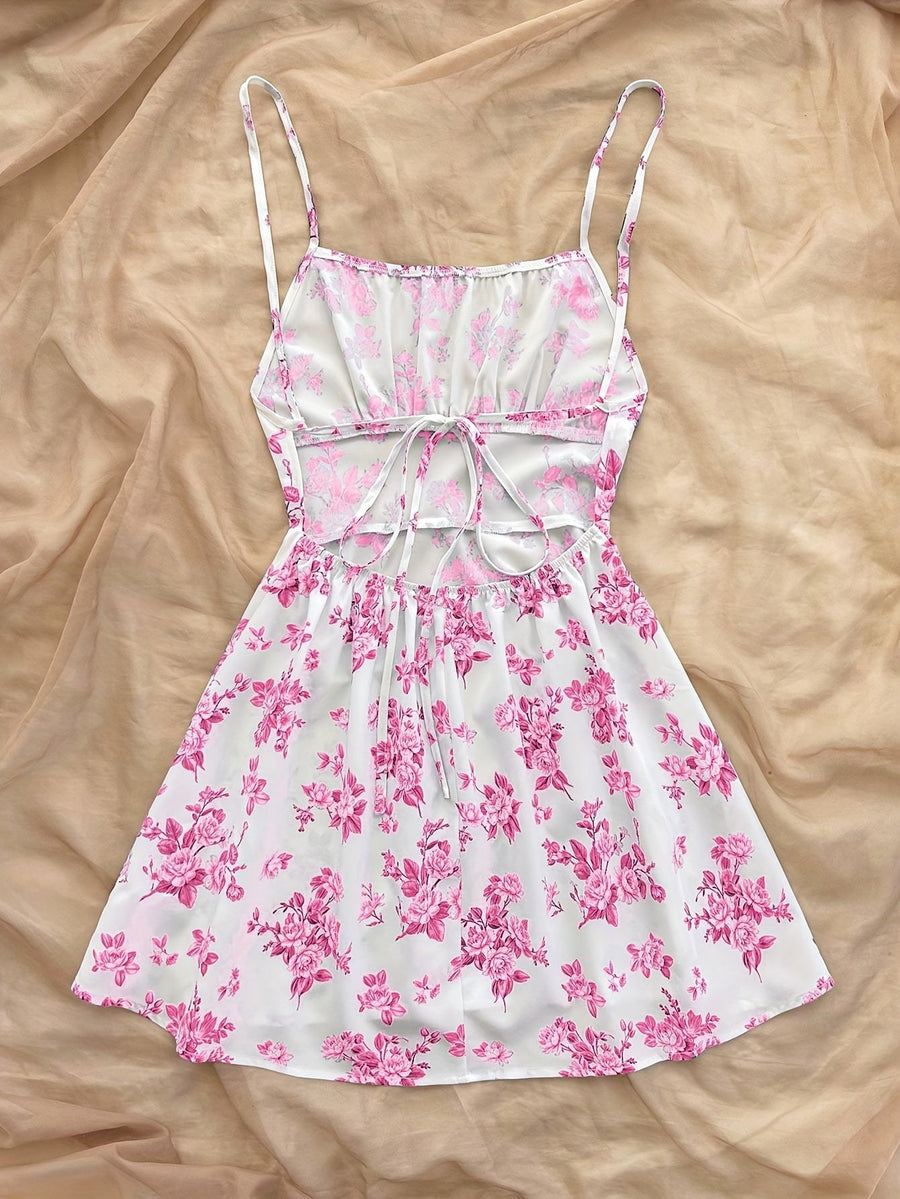 Damen Sommerkleid Elegant mit Blumenmuster und Spaghettiträgern – Perfekt für Freizeit und besondere Anlässe