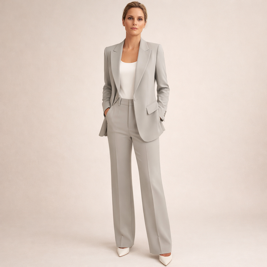 Dames zakelijke pakset: blazer en broek in verschillende kleuren