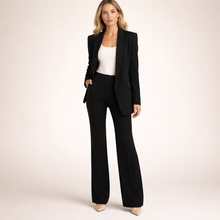 Dames zakelijke pakset: blazer en broek in verschillende kleuren