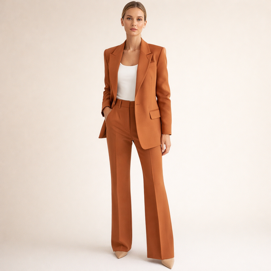 Dames zakelijke pakset: blazer en broek in verschillende kleuren