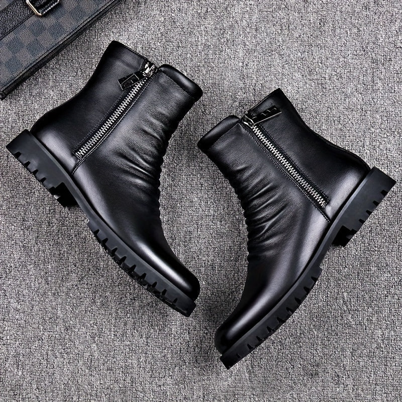 Schwarze Stiefeletten Herren mit Reißverschluss, Knöchelhohe Boots
