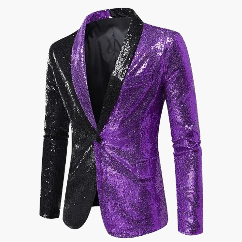 Herren Luxus Pailletten Sakko – Eleganter Party- und Bühnenblazer im modernen Design