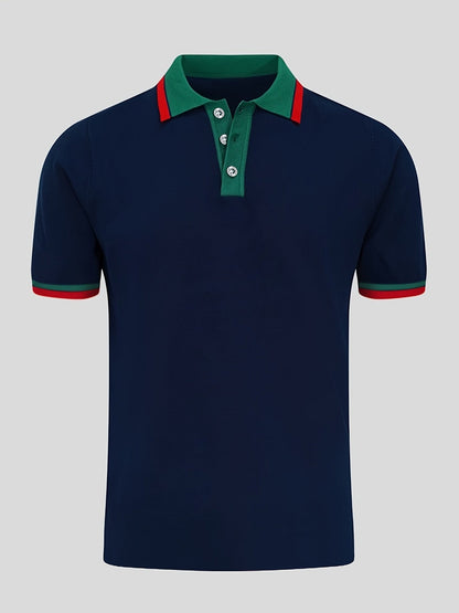 Herren Polohemd mit Kontrastkragen – Eleganter Freizeitstil für Alltag und Büro
