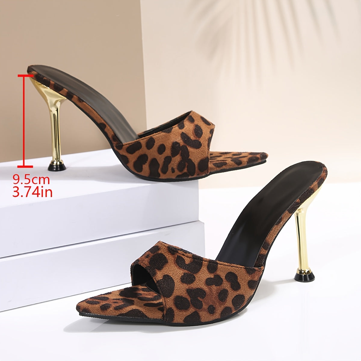 Damen High Heel Stiletto Mules mit Animal-Print – Elegante spitze Pantoletten für besondere Anlässe