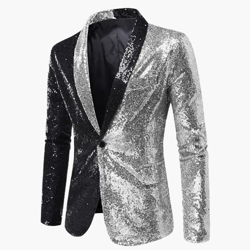 Herren Luxus Pailletten Sakko – Eleganter Party- und Bühnenblazer im modernen Design
