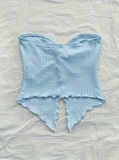 Damen Bandeau Top Schleifen-Design Modisch Party & Freizeit