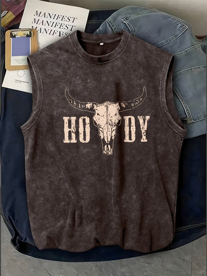 Herren Ärmeloses Western Shirt mit Print – Casual Streetwear für Outdoor und Festivals