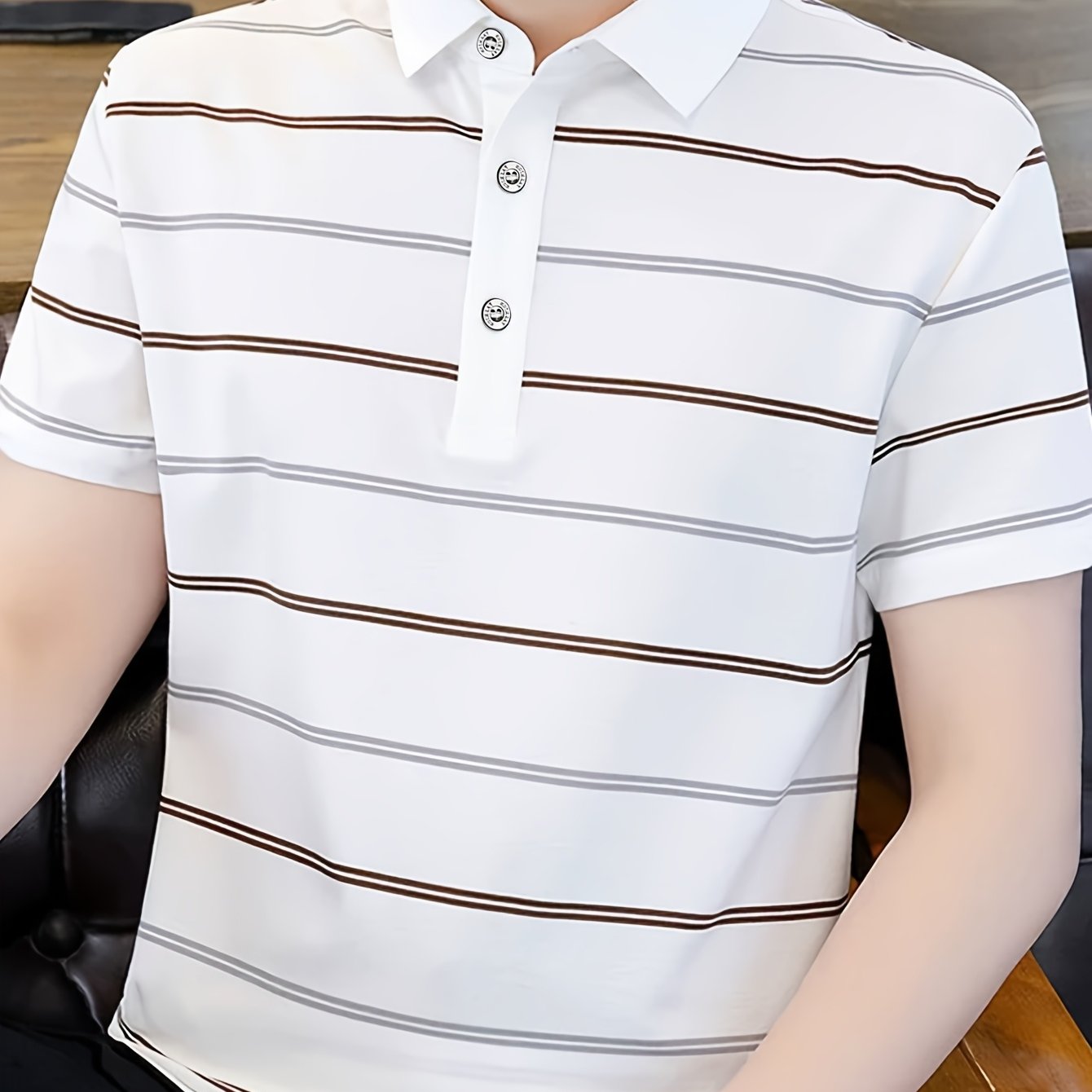 Herren Poloshirt mit Streifen – Stilvolles Freizeit- und Business-Oberteil