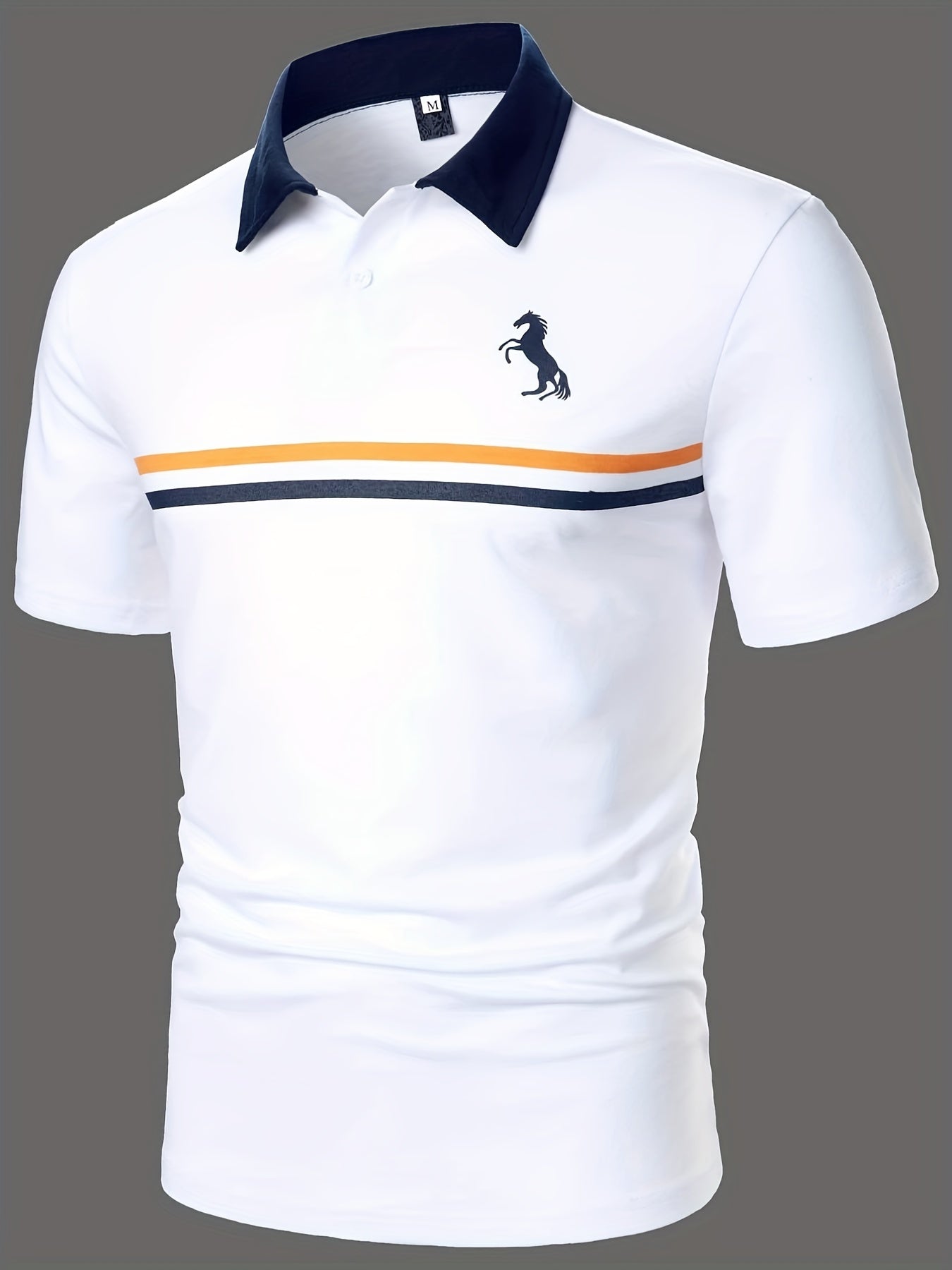 Herren Polo Shirt mit Kontrastkragen und Sportlichem Streifen-Design – Eleganter Freizeitstil
