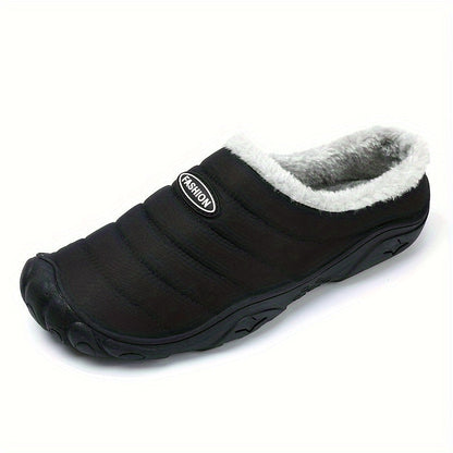 Unisex Winter Pantoffel gesteppt mit warmer Fütterung rutschfeste Sohle