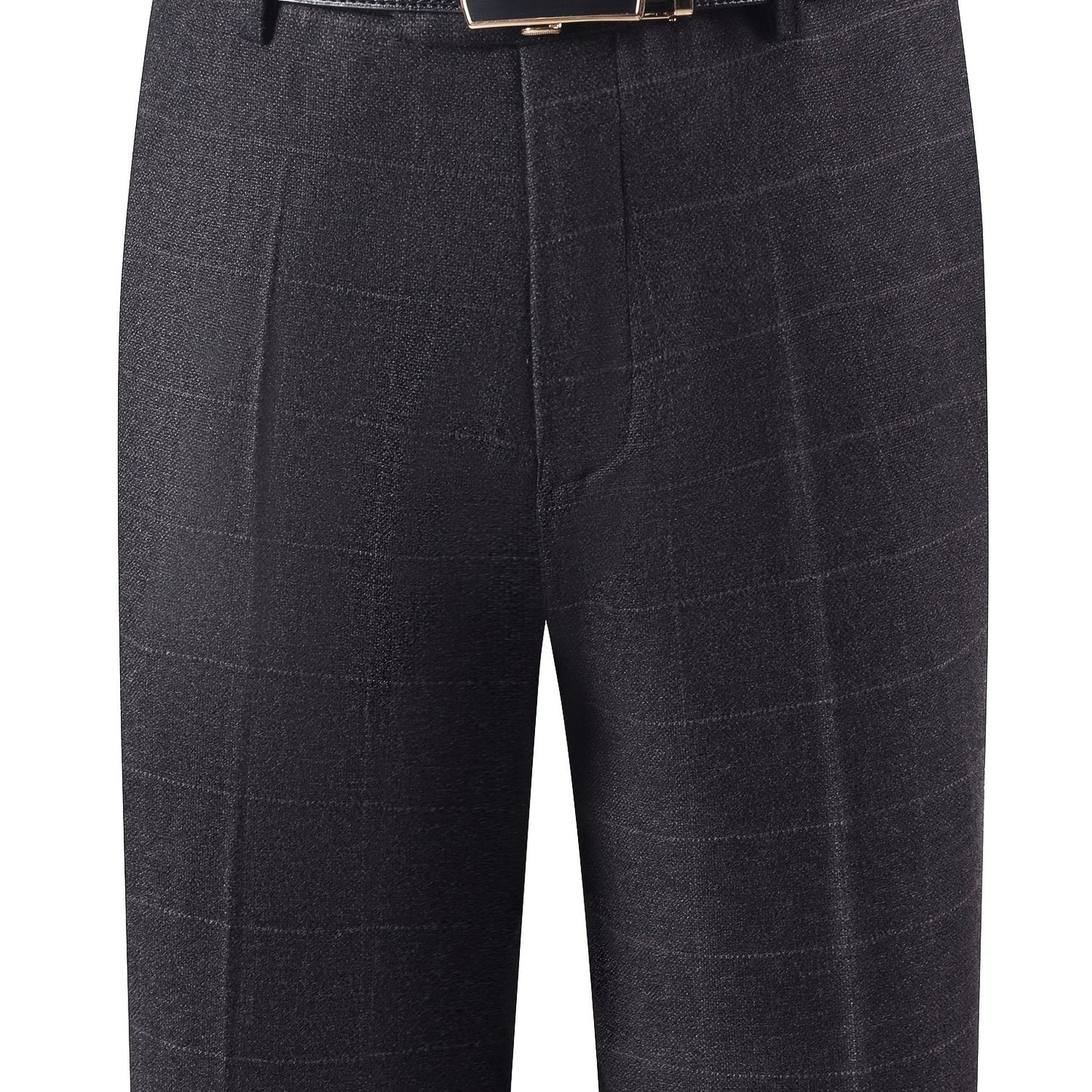 Herren Hose Kariert Gerades Bein Klassischer Schnitt Elegante Freizeithose