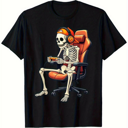 Herren T-Shirt Gamer Skelett – Lustiges Gaming Motiv für Zocker
