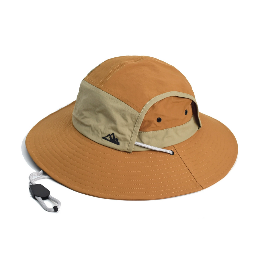 Unisex Outdoor Anglerhut mit breiter Krempe und Kordelzug in zweifarbigem Design