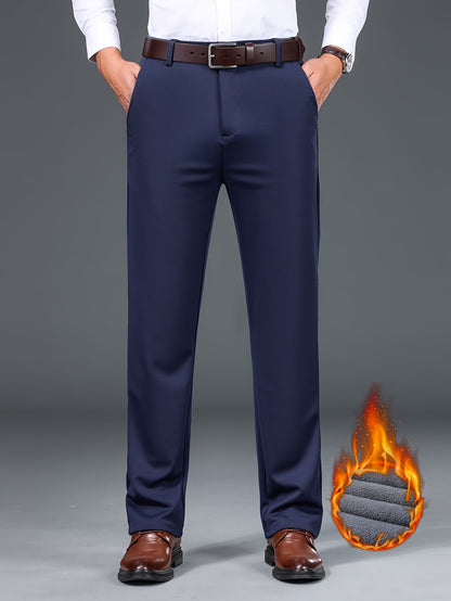 Herren Business-Hose mit warmem Futter – Schwarz, Dunkelblau, Grau