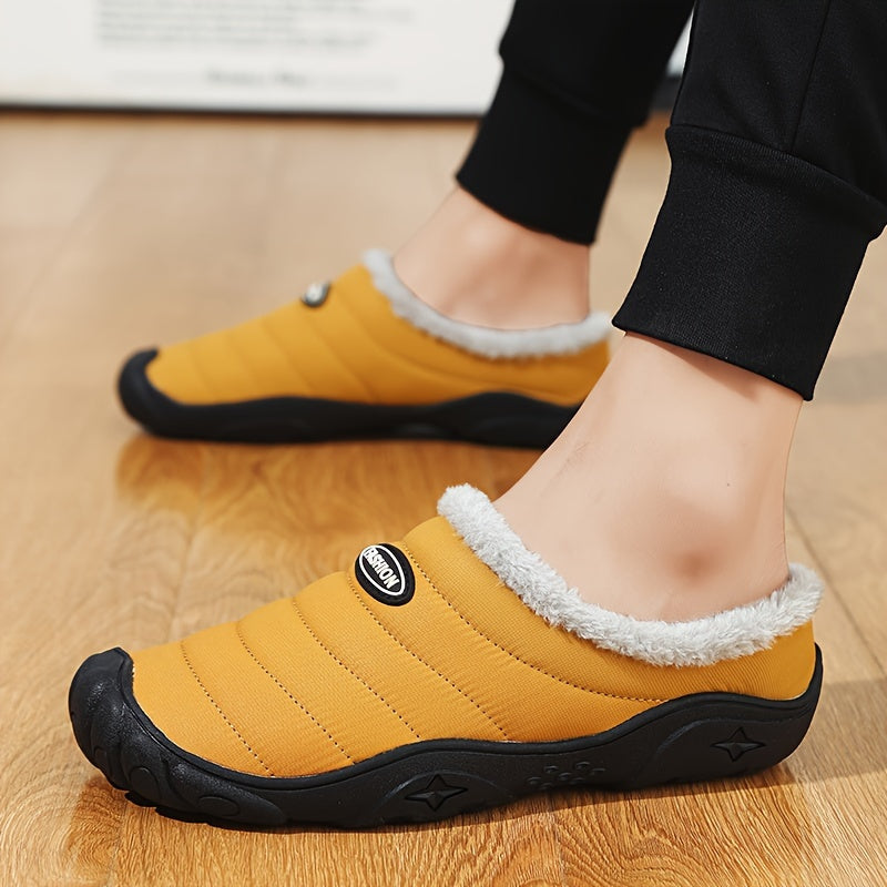 Unisex Winter Pantoffel gesteppt mit warmer Fütterung rutschfeste Sohle
