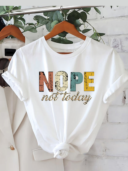 Damen Statement-Shirt mit Spruch NOPE Not Today – Lässiges Freizeit T-Shirt mit Print