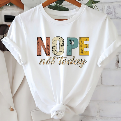 Damen Statement-Shirt mit Spruch NOPE Not Today – Lässiges Freizeit T-Shirt mit Print