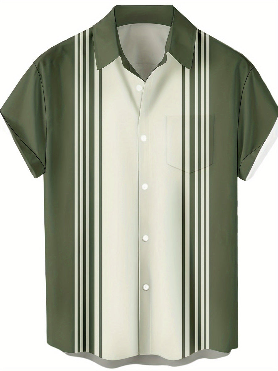 Herren Bowlinghemd im Retro-Stil – Kurzarm Freizeithemd für Alltag & Sommer