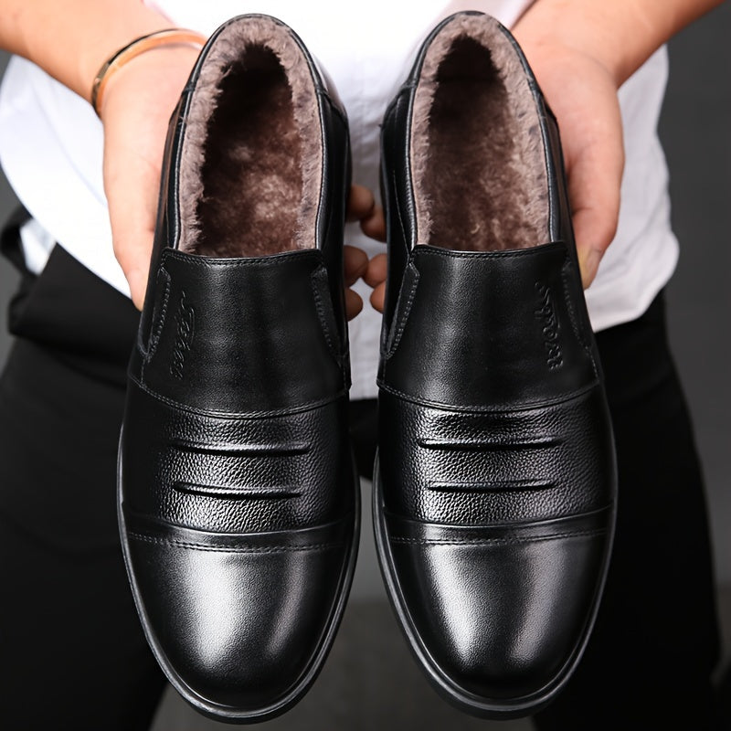 Herren Loafer gefüttert Schwarz/Dunkelbraun, Business Slipper mit Futter