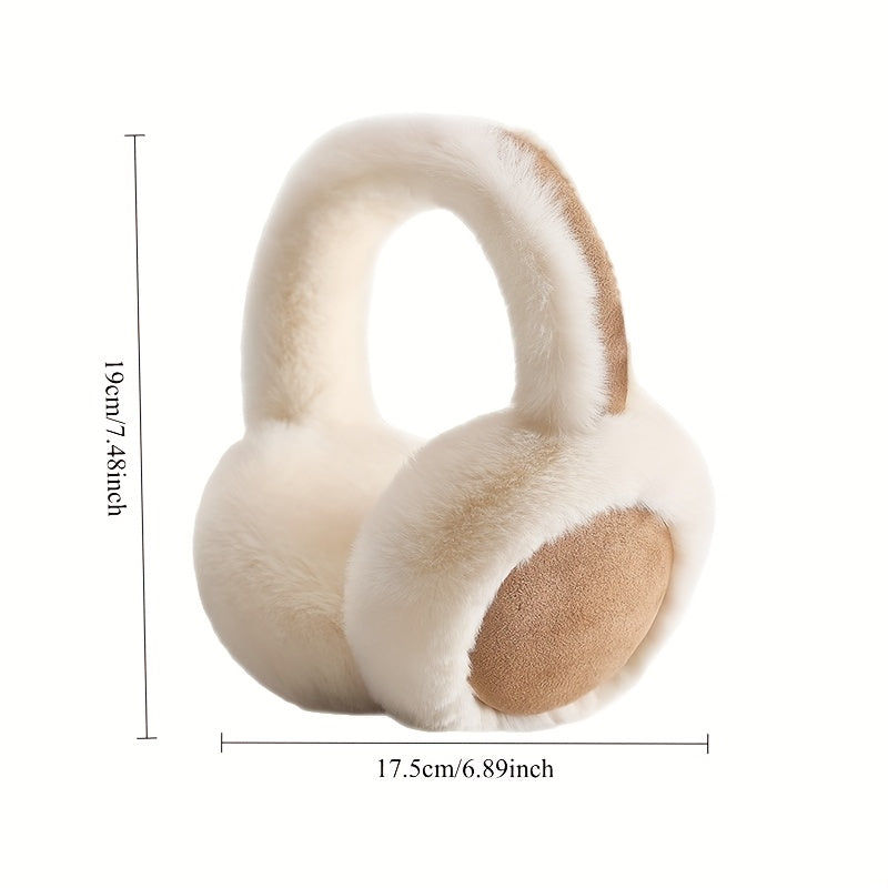 Unisex Ohrenschützer gefüttert warm Winter Ohrenwärmer Khaki-Braun/Schwarz