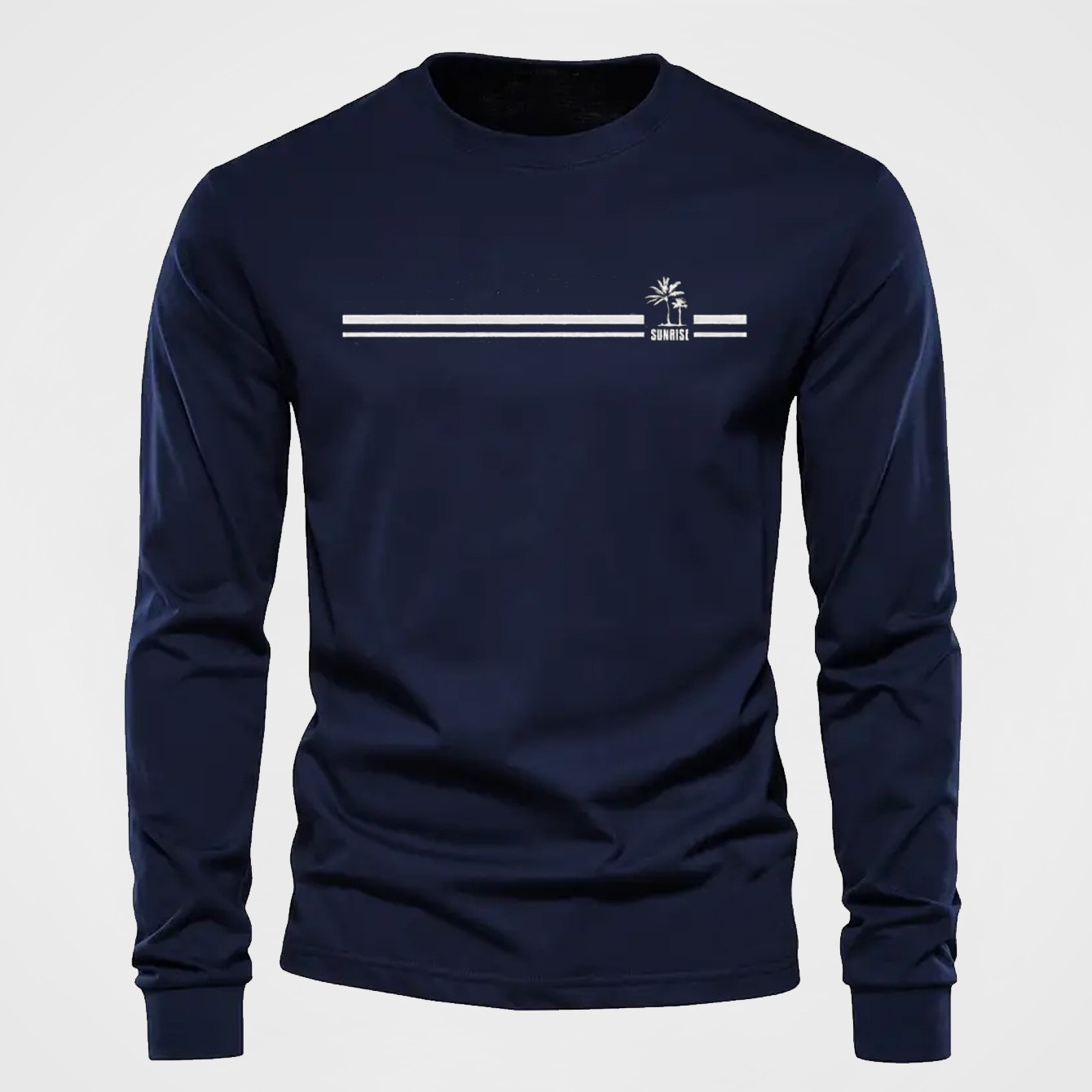 Langarmshirt Herren Rundhalsdruck "Sunrise" Freizeitoberteil