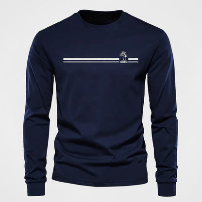 Langarmshirt Herren Rundhalsdruck "Sunrise" Freizeitoberteil