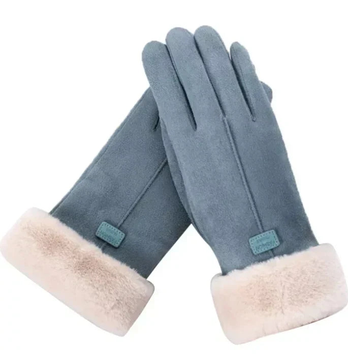 Warme dameswinterhandschoenen met pluche voering en manchetten