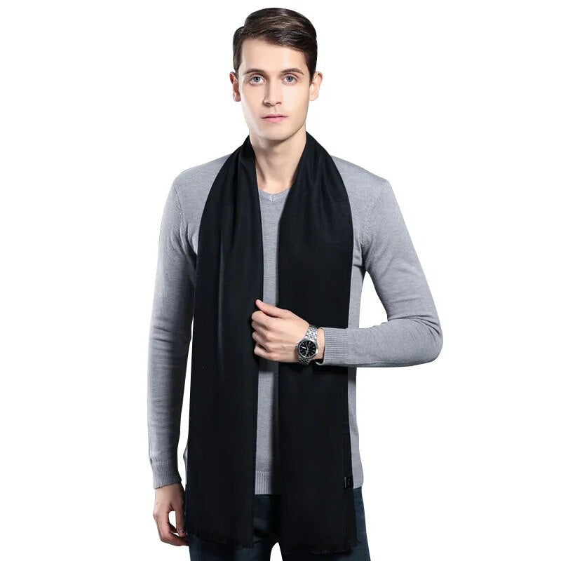 Unisex Winter Schal Weiches Material Einfarbig oder Kariert mit Fransen