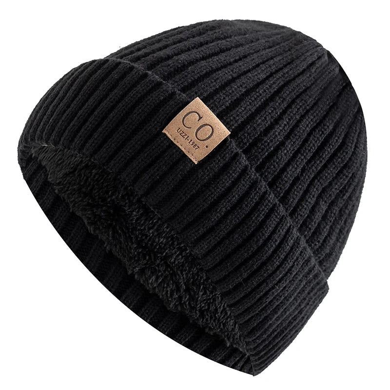 Winter Beanie Mütze mit Strickmuster und Fleecefutter, gefütterte Strickmütze