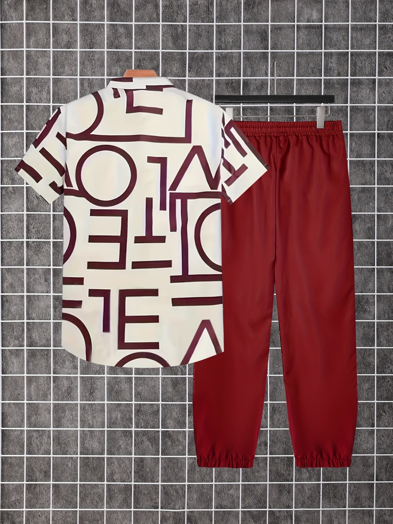 Herren Zweiteiliges Set – Modernes Streetwear Outfit mit Grafikhemd und Jogginghose
