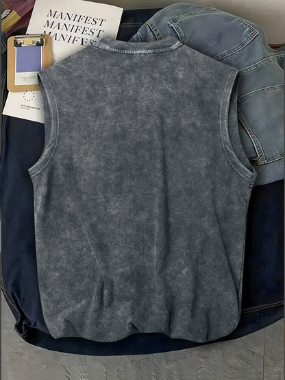 Herren Ärmeloses Western Shirt mit Print – Casual Streetwear für Outdoor und Festivals