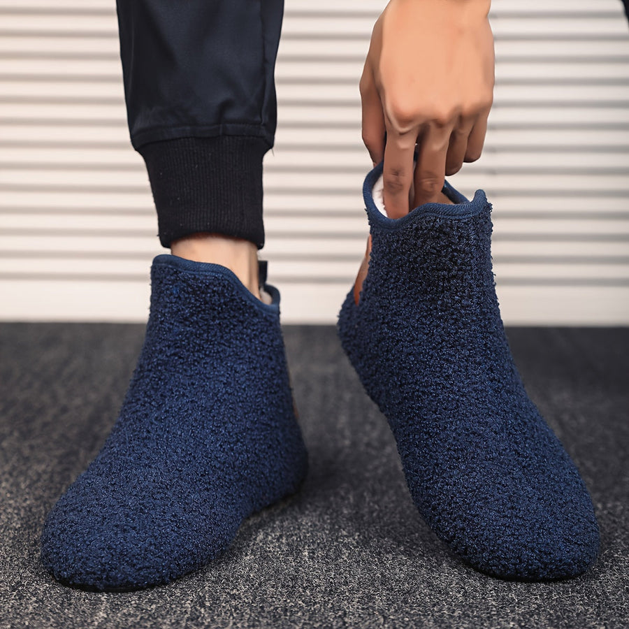 Unisex Winter Hausschuhe Plüsch Stiefeletten Warm Gefütterte Hausstiefel
