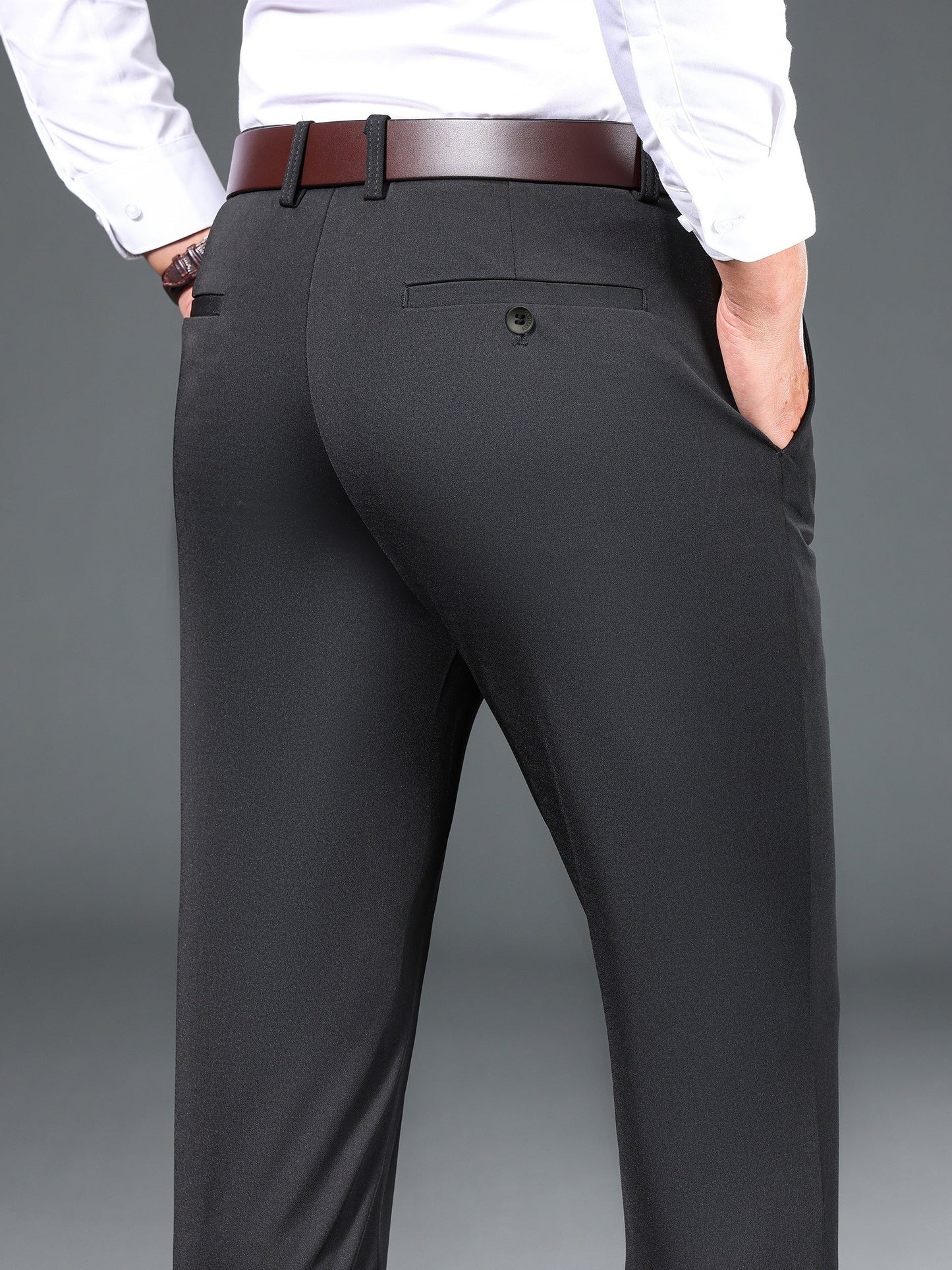Herren Business-Hose mit warmem Futter – Schwarz, Dunkelblau, Grau