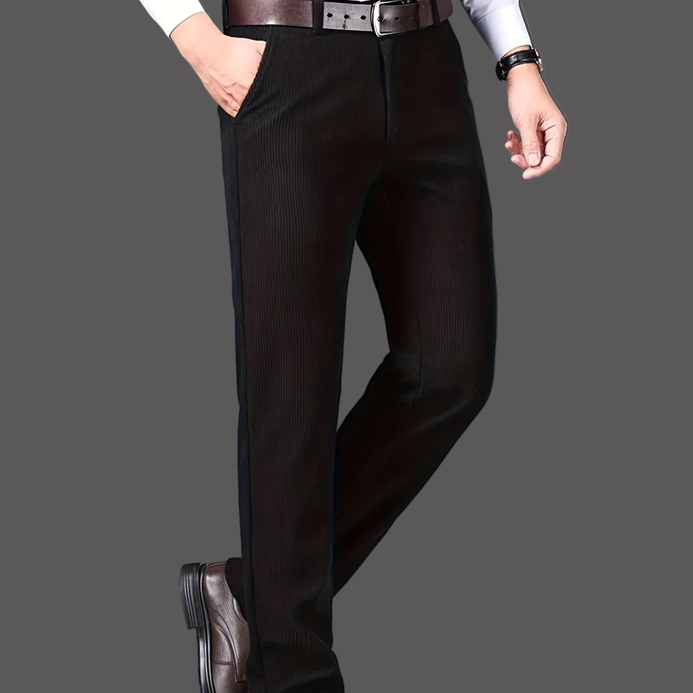 Herren Cordhose Regular Fit Business Hosen für Herbst Winter