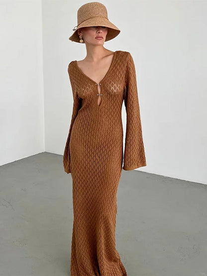 Diana – Strickkleid mit Lochmuster für den Strand