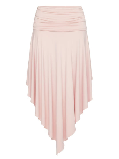 Damen Maxi-Strandrock mit asymmetrischem Volant-Saum, elegant-lässiger Urlaubsstil