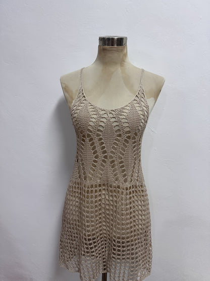 Damen Häkel-Strandkleid Bikini Cover-Up – Boho Stil für Strand und Pool