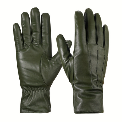 Damen Handschuhe glattes Material Burgunderrot Gr. S