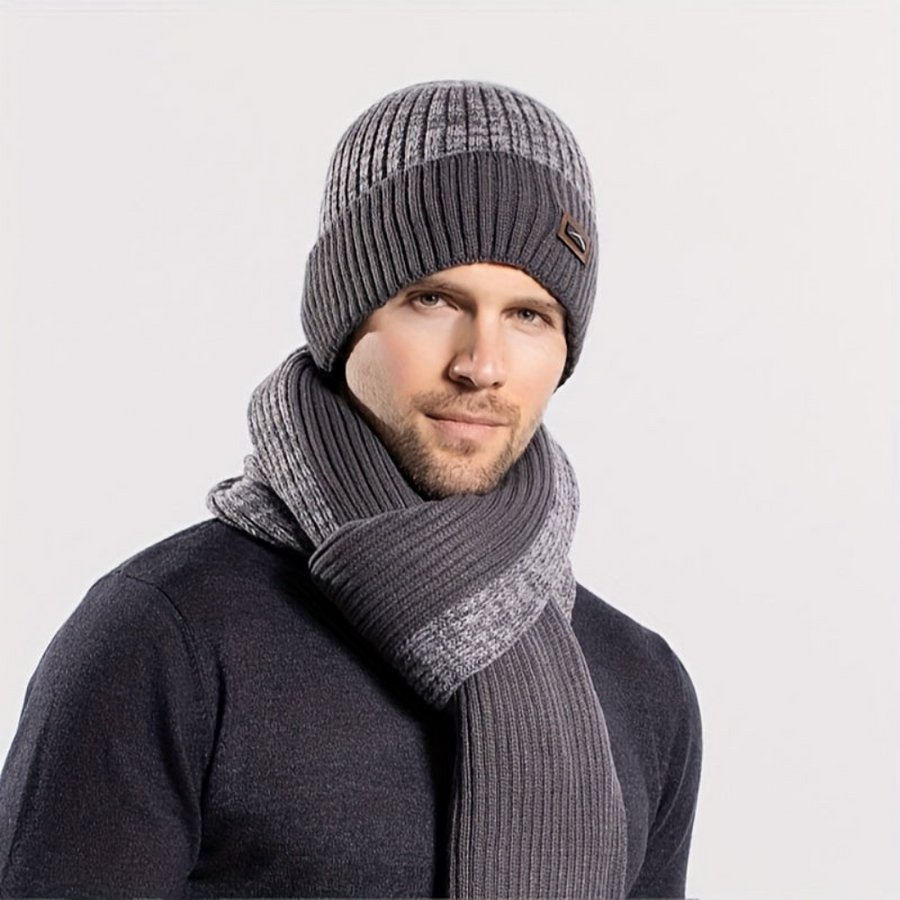 Unisex Winter Set Mütze Schal Handschuhe – Gestrickt, Warm, Farblich abgestimmt