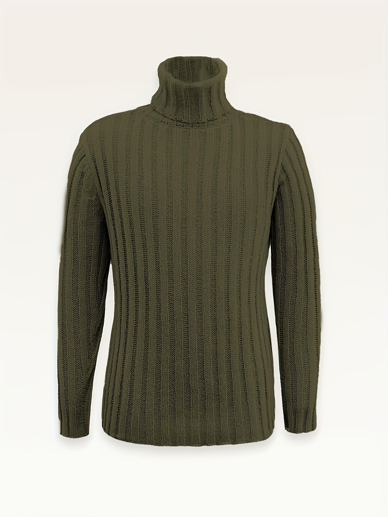 Rollkragen Strickpullover für Herren, Grobstrick, langärmelig, unifarben