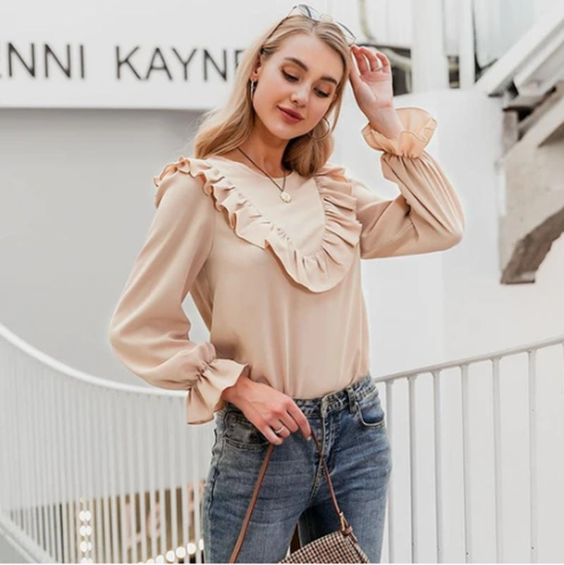 Jacqueline – Langarm-Bluse in Rosa