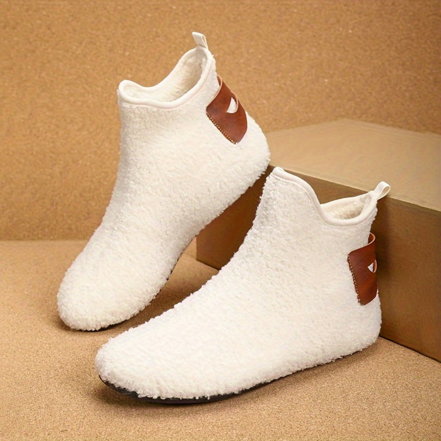 Unisex Winter Hausschuhe Plüsch Stiefeletten Warm Gefütterte Hausstiefel