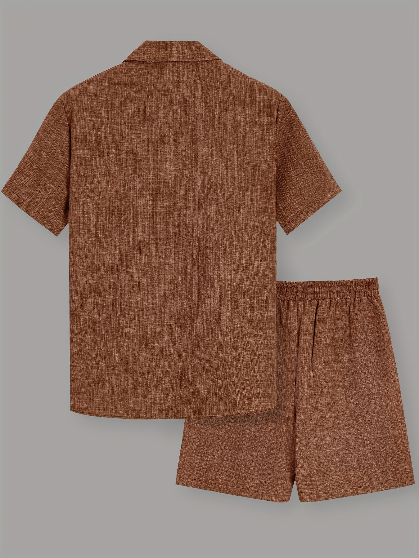 Herren Sommer Freizeit Set – Kurzarm Hemd & Shorts mit T-Shirt und Kette, Lässiger Zweiteiler für Alltag und Urlaub